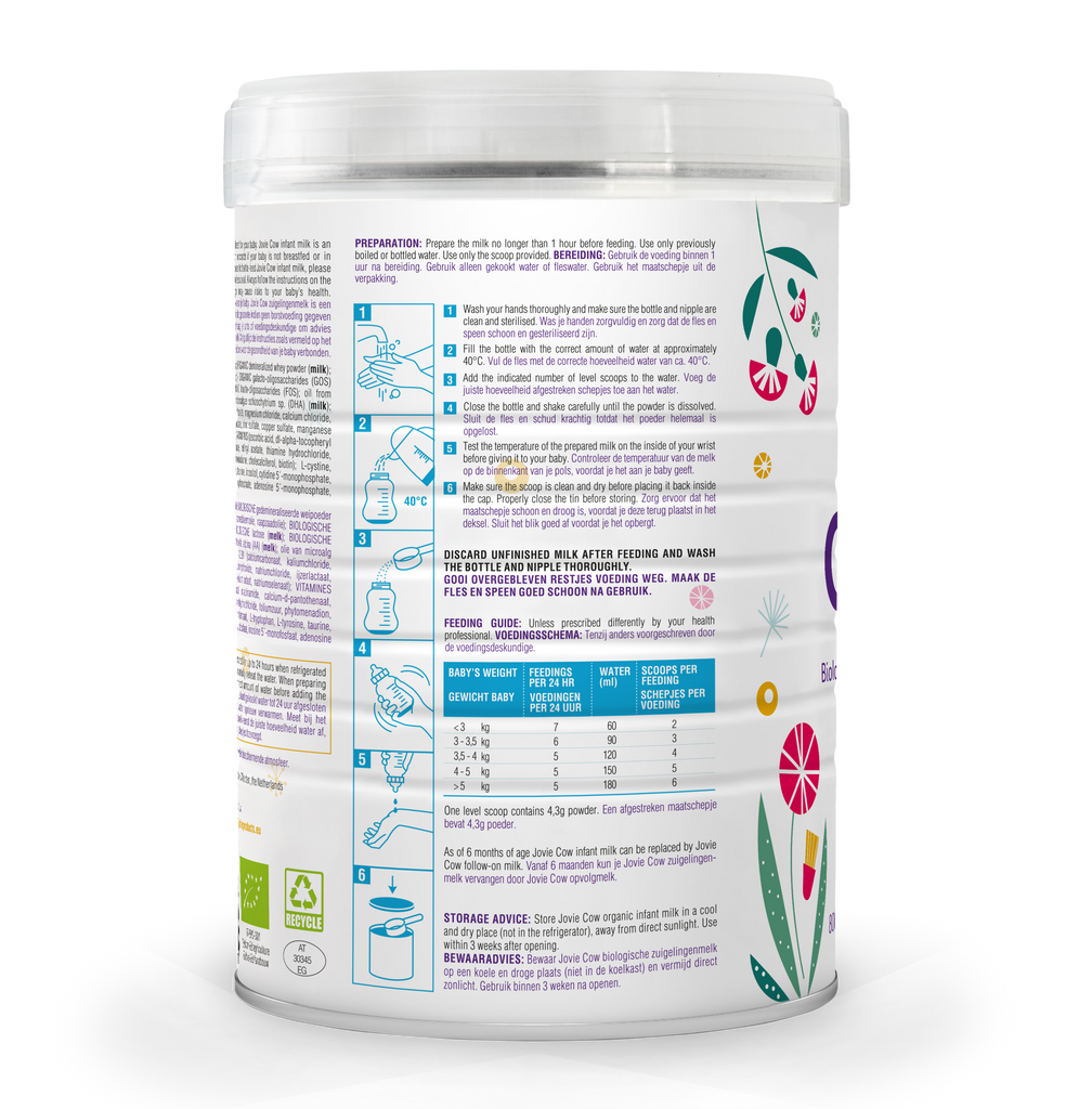 Jovie Organic Cow Milk Formula Stage 1 (0-6 Months) 800g