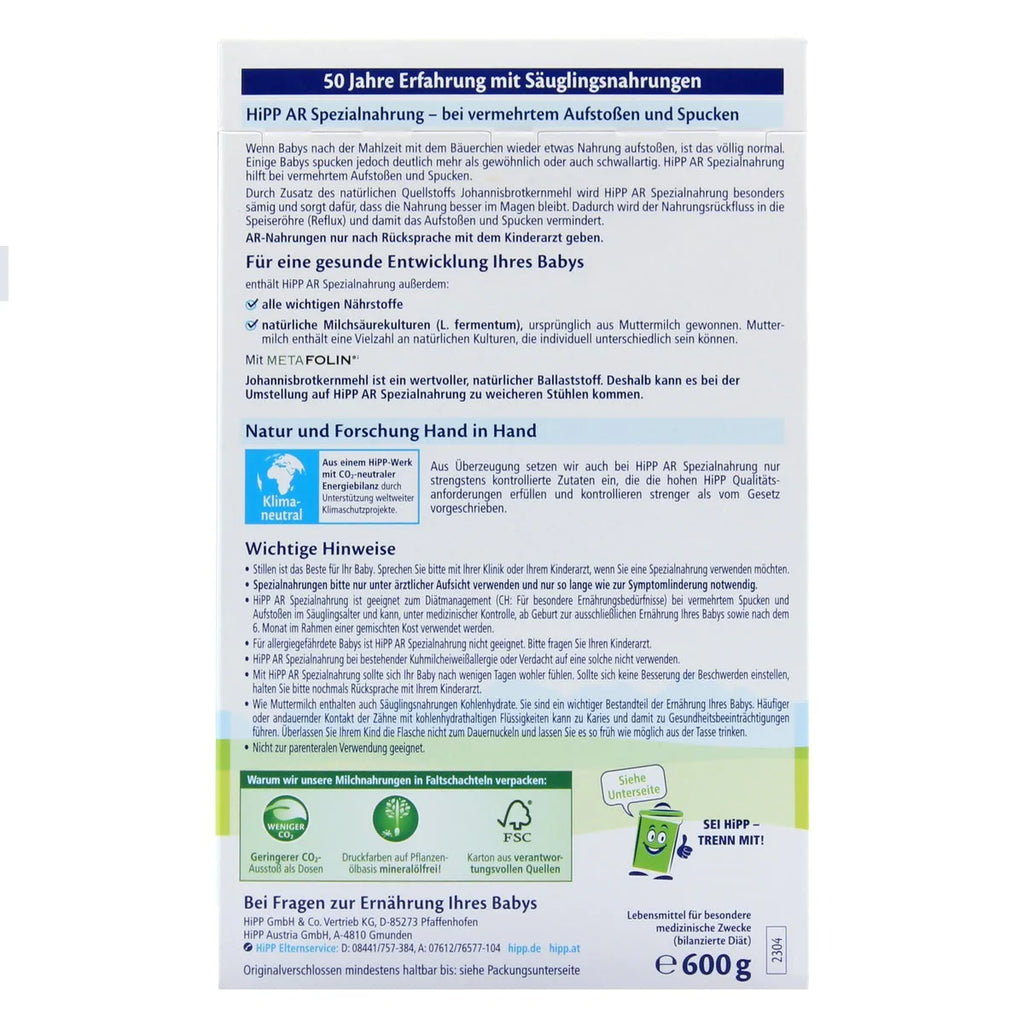 HiPP Anti-Reflux Formula (0-36 Months) 600g
