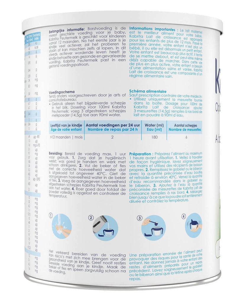 Kabrita formula stage 3 back cover - Kabrita Stage