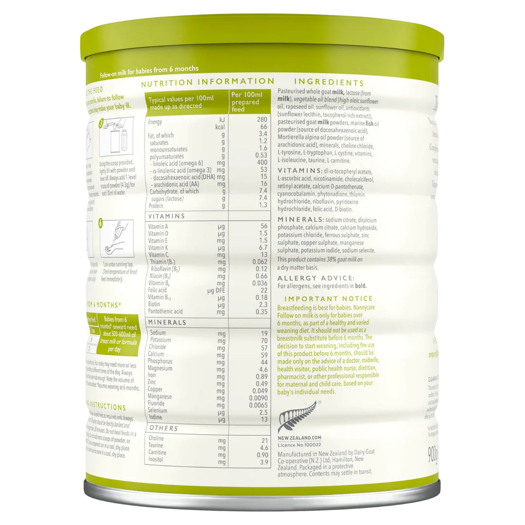 Nanny Care Stage 2 Goat Milk Follow On Formula (6-12 months) 900g