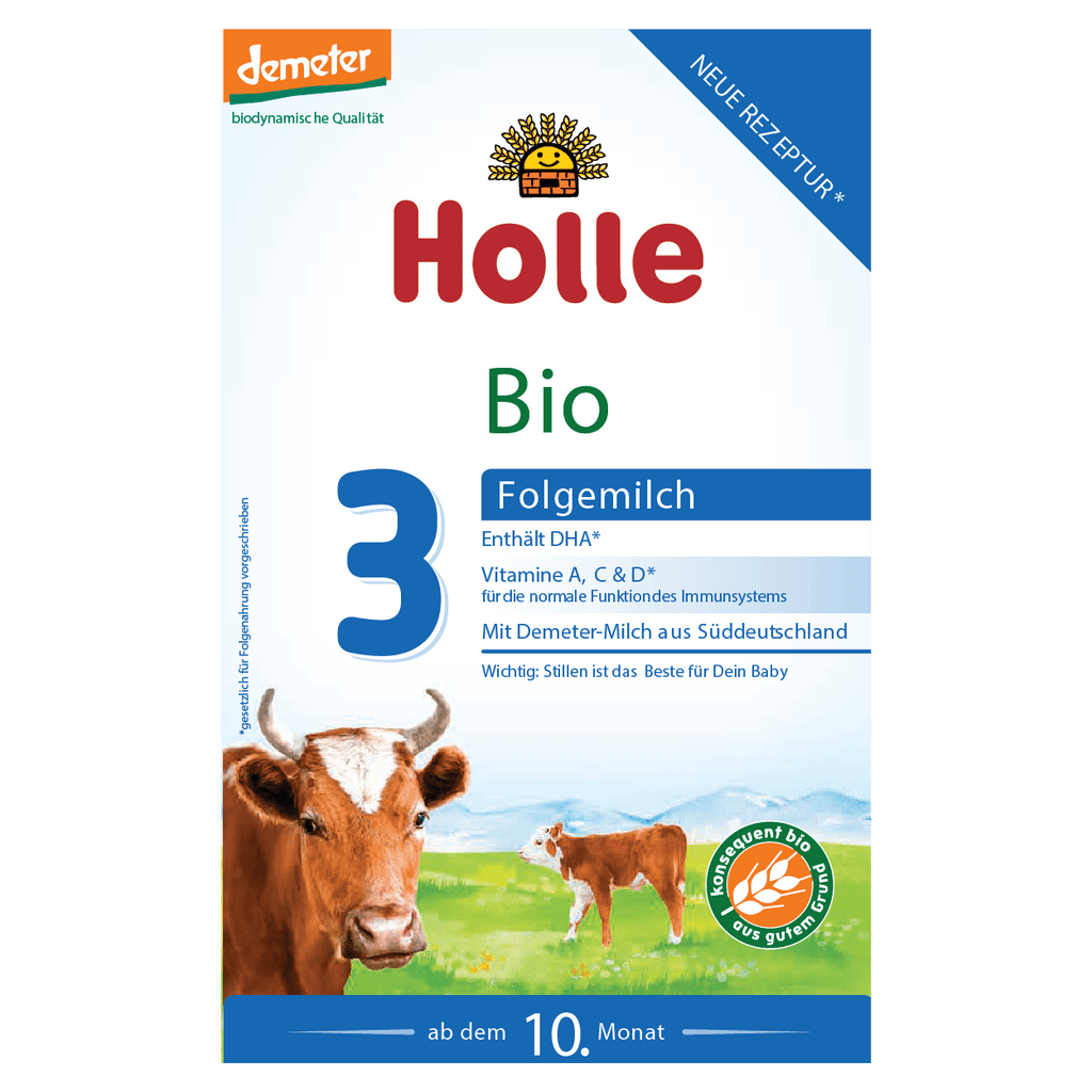 holle stage 3 organic cows milk formula front cover